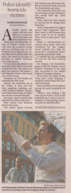 Scanned Calgary Herald Article